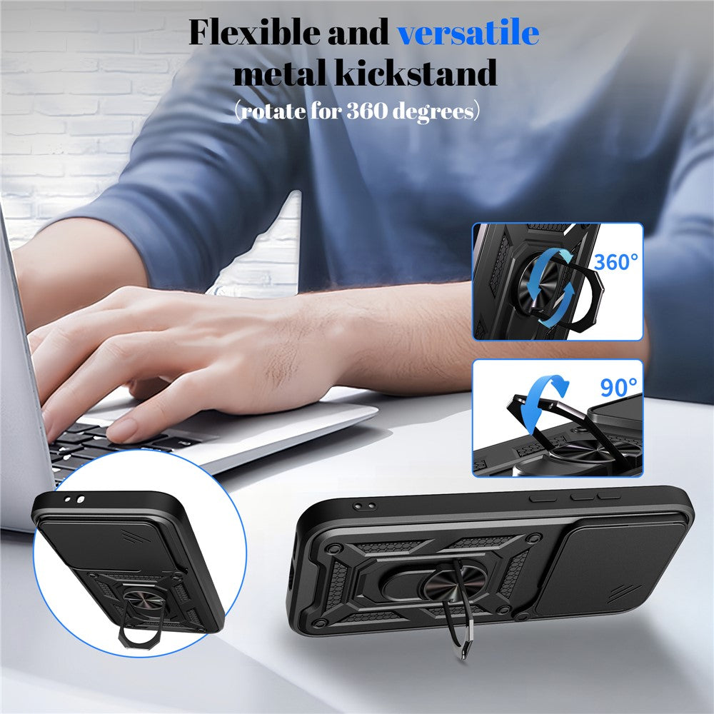 For Xiaomi Poco X8 Pro 5G Case with Slide Camera Lid PC + TPU Kickstand Phone Cover