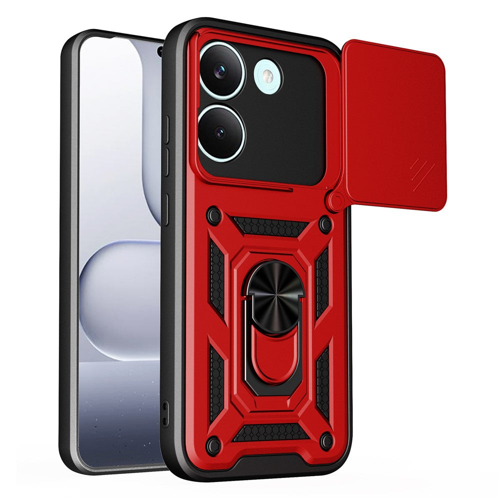 For Xiaomi Poco X8 Pro 5G Case with Slide Camera Lid PC + TPU Kickstand Phone Cover