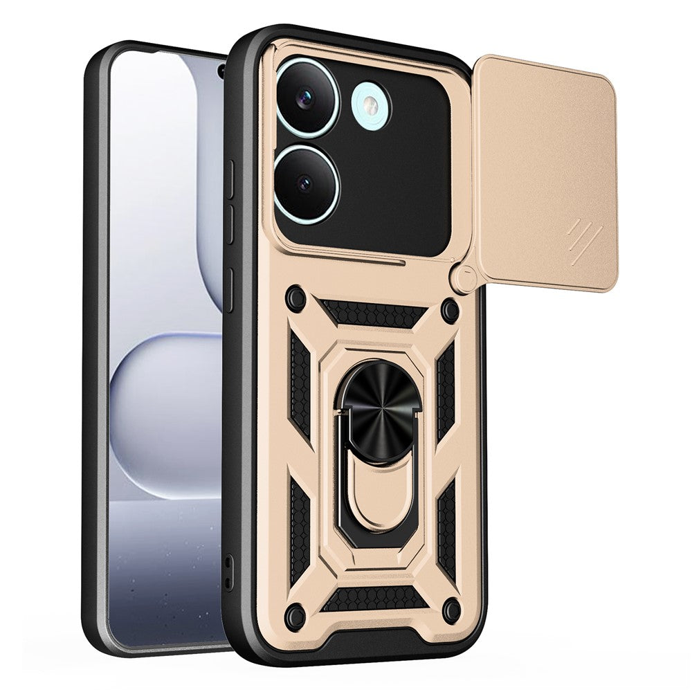 For Xiaomi Poco X8 Pro 5G Case with Slide Camera Lid PC + TPU Kickstand Phone Cover