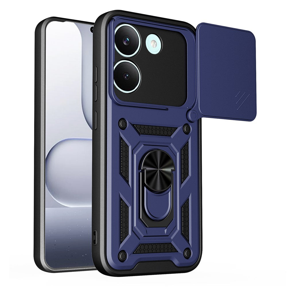 For Xiaomi Poco X8 Pro 5G Case with Slide Camera Lid PC + TPU Kickstand Phone Cover