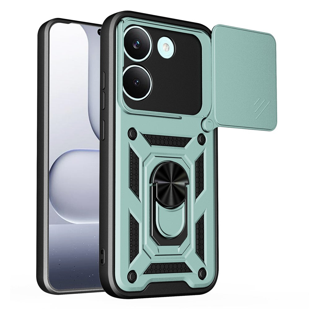 For Xiaomi Poco X8 Pro 5G Case with Slide Camera Lid PC + TPU Kickstand Phone Cover