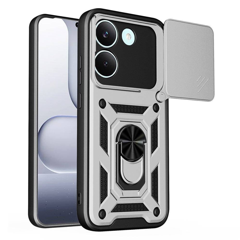 For Xiaomi Poco X8 Pro 5G Case with Slide Camera Lid PC + TPU Kickstand Phone Cover