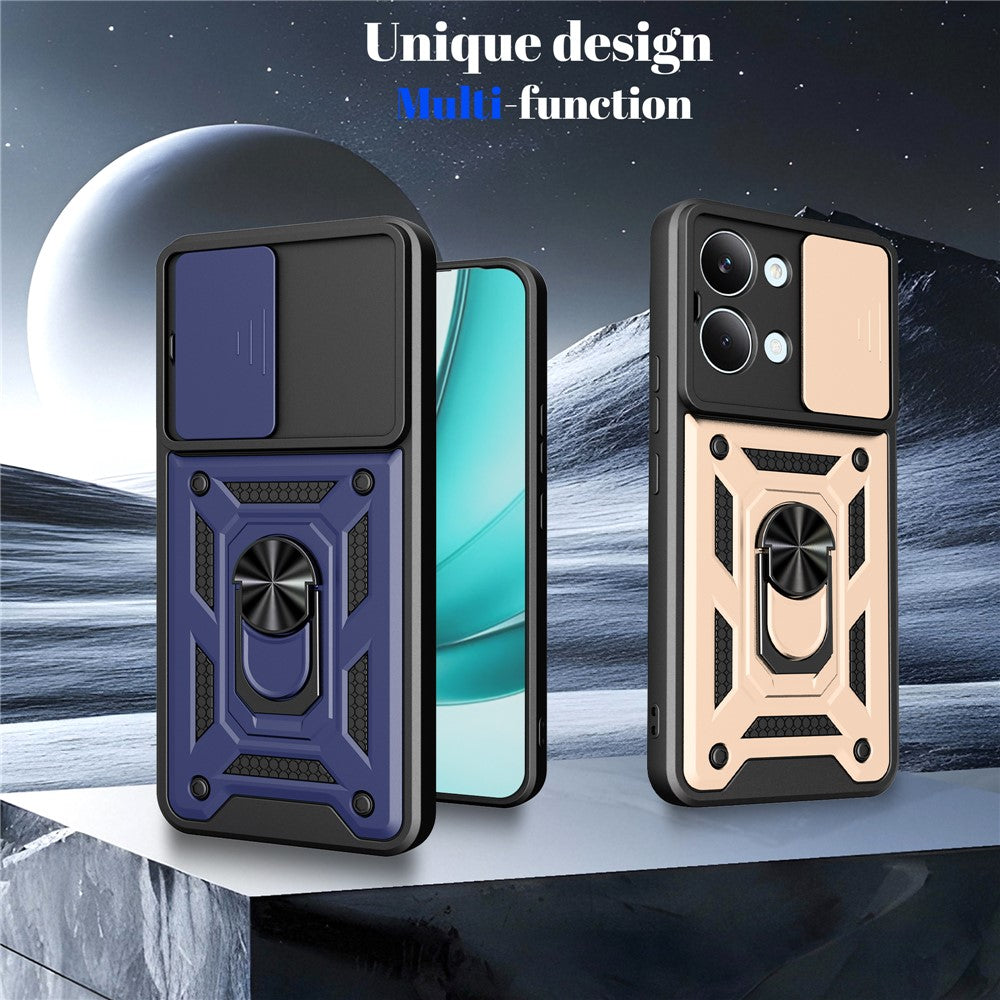 For Xiaomi Poco X8 Pro Max 5G Case with Slide Camera Lid PC + TPU Kickstand Phone Cover