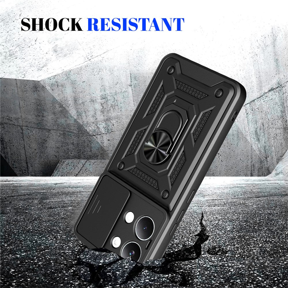 For Xiaomi Poco X8 Pro Max 5G Case with Slide Camera Lid PC + TPU Kickstand Phone Cover