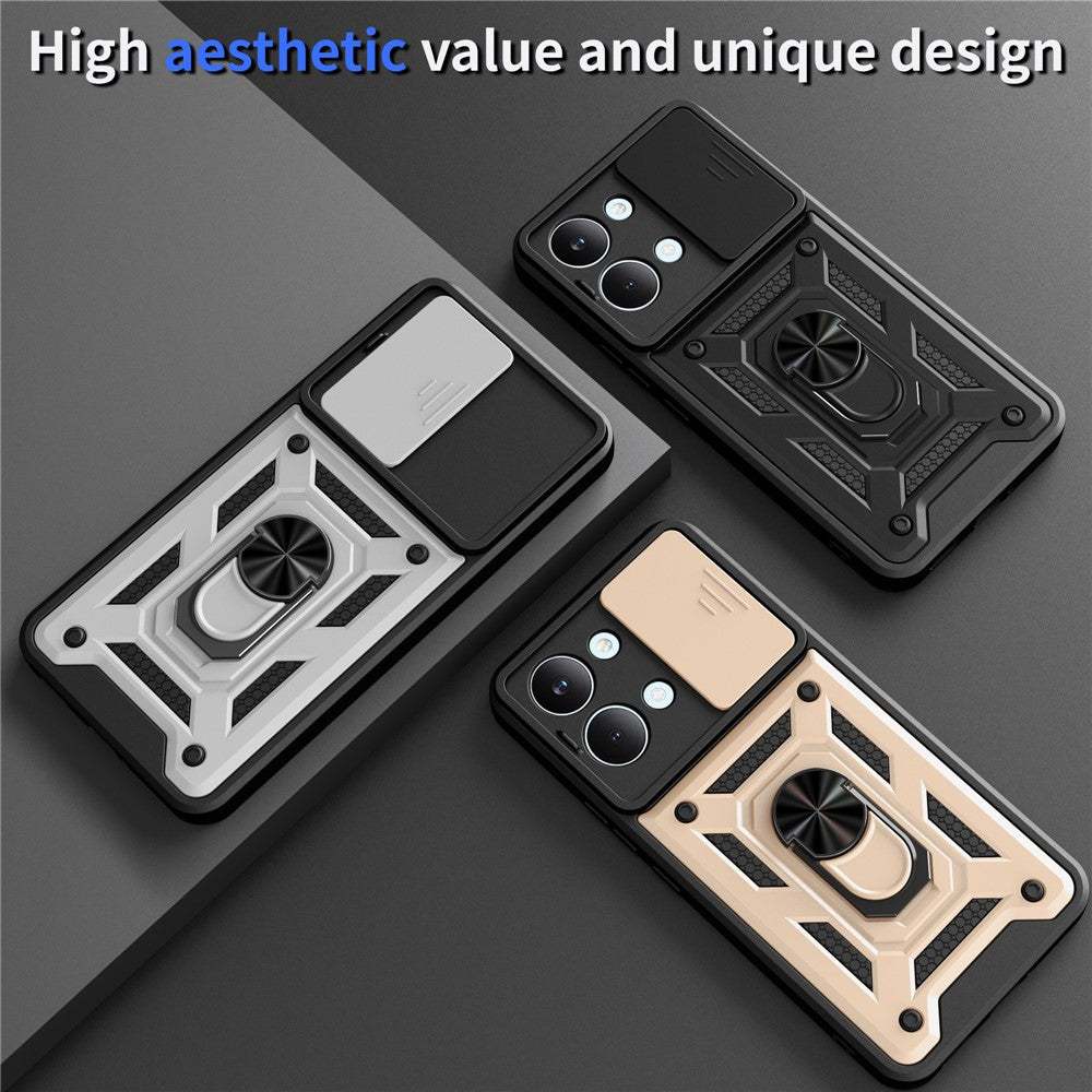 For Xiaomi Poco X8 Pro Max 5G Case with Slide Camera Lid PC + TPU Kickstand Phone Cover
