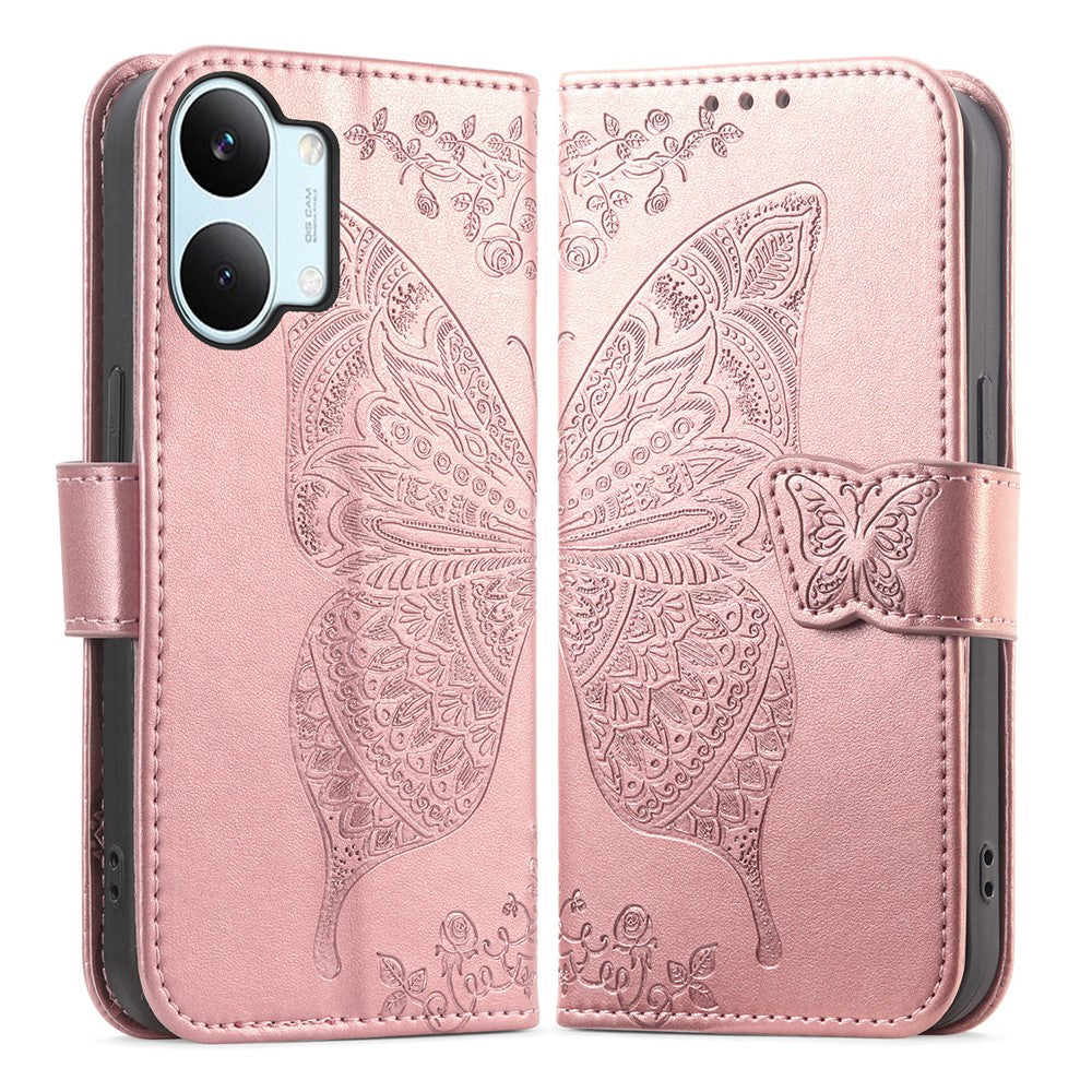 For Xiaomi Poco X8 Pro Max 5G  /  Redmi Turbo 5 Max 5G Case with Strap Butterfly Pattern PU Leather Wallet Phone Cover