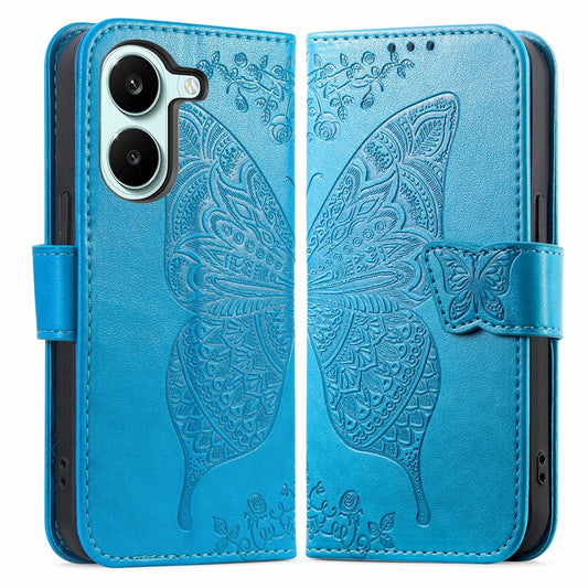 Case For Xiaomi Poco X8 Pro 5G  /  Redmi Turbo 5 5G Butterfly Pattern PU Leather Wallet Phone Cover with Strap