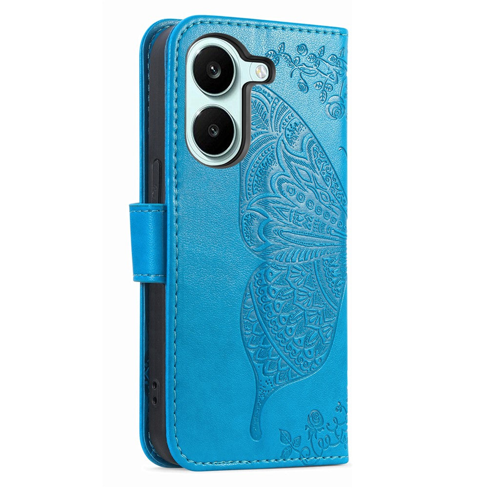 Case For Xiaomi Poco X8 Pro 5G  /  Redmi Turbo 5 5G Butterfly Pattern PU Leather Wallet Phone Cover with Strap