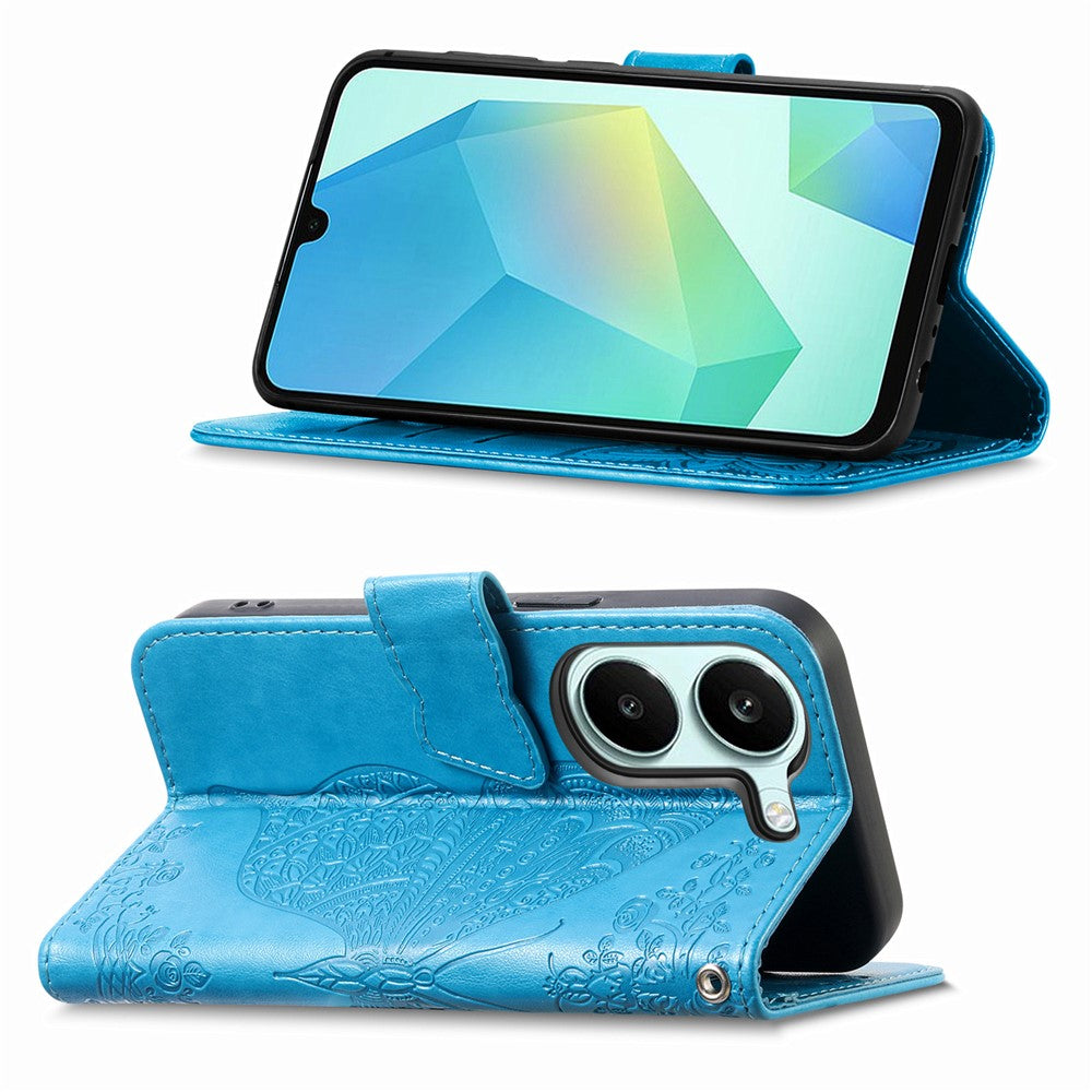 Case For Xiaomi Poco X8 Pro 5G  /  Redmi Turbo 5 5G Butterfly Pattern PU Leather Wallet Phone Cover with Strap