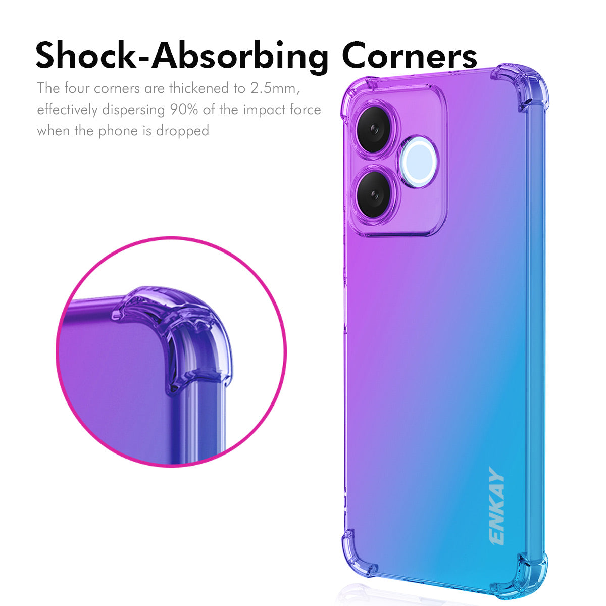 Enkay For Honor 500 Smart 5G / Honor 600 Lite 5G TPU Case Thickened Four Corner Drop-proof Phone Back Cover