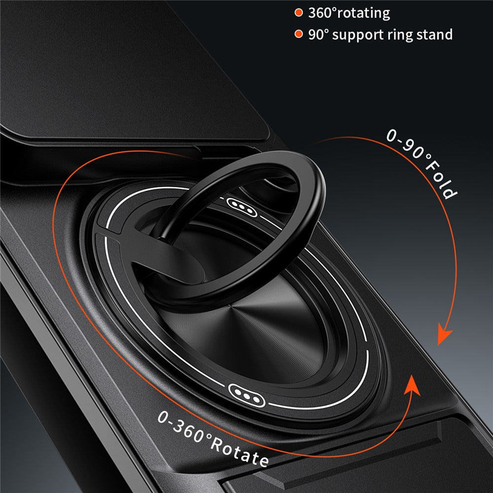 Magnetic Case For Nothing Phone (4a) Pro Ring Holder Foldable Kickstand TPU PC Phone Cover with Camera Lens Slider