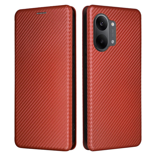 Phone Case For Xiaomi Poco X8 Pro Max 5G  /  Redmi Turbo 5 Max 5G Carbon Fiber Texture Drop-Proof PU Leather Phone Cover