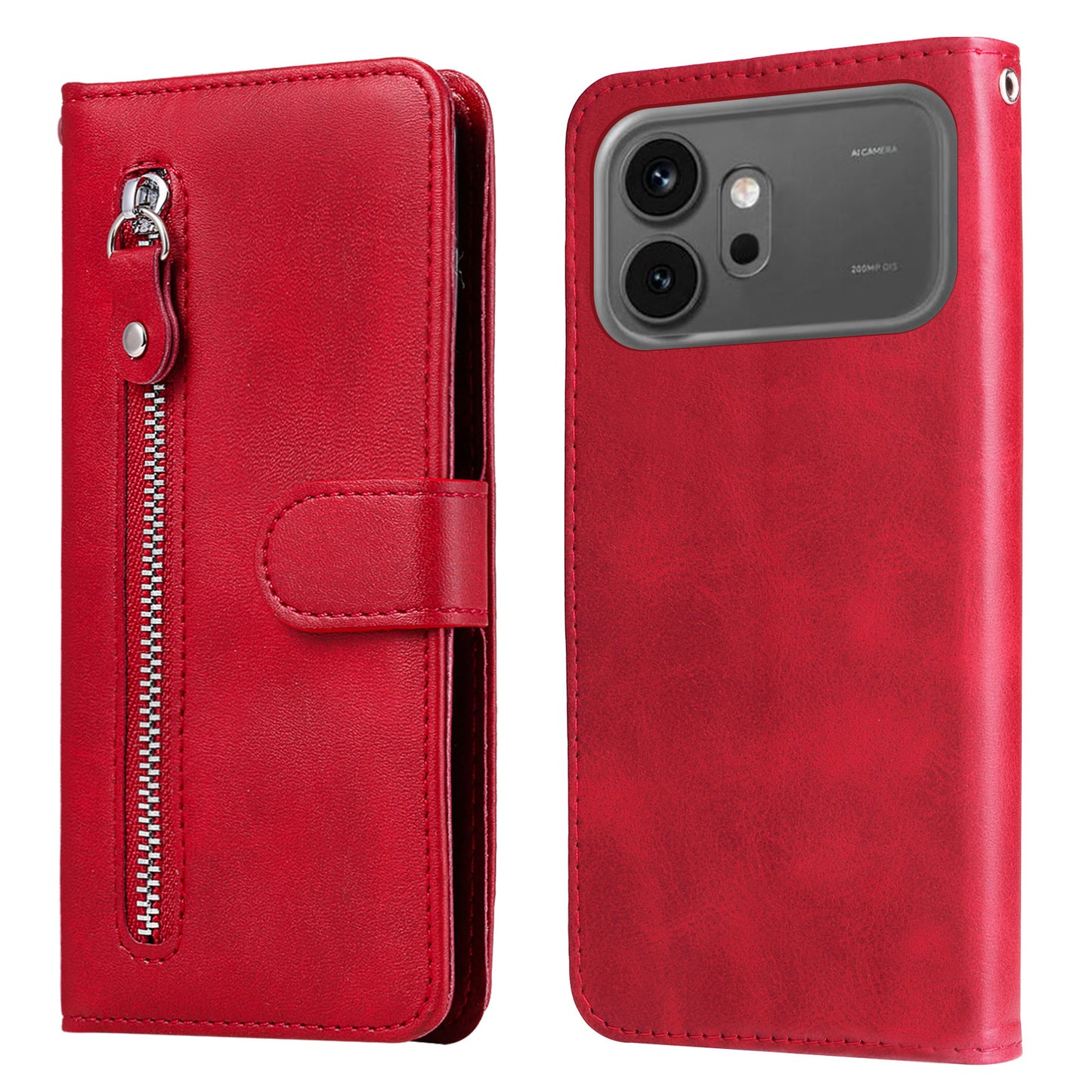 For Honor 600 Pro 5G / Honor 600 5G PU Leather Cases with Zipper Pocket Wallet Phone Cover Stand