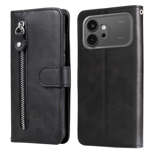 Honor 600 5G / Honor 600 Pro 5G Handyhülle – PU-Lederhüllen mit Reißverschlusstasche, Brieftasche, , Ständer
