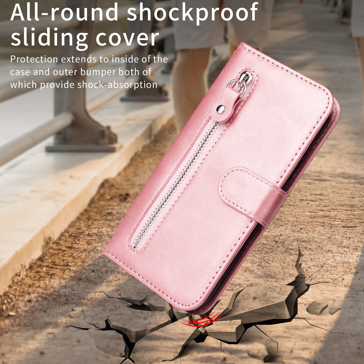 For Honor 600 Pro 5G / Honor 600 5G PU Leather Cases with Zipper Pocket Wallet Phone Cover Stand