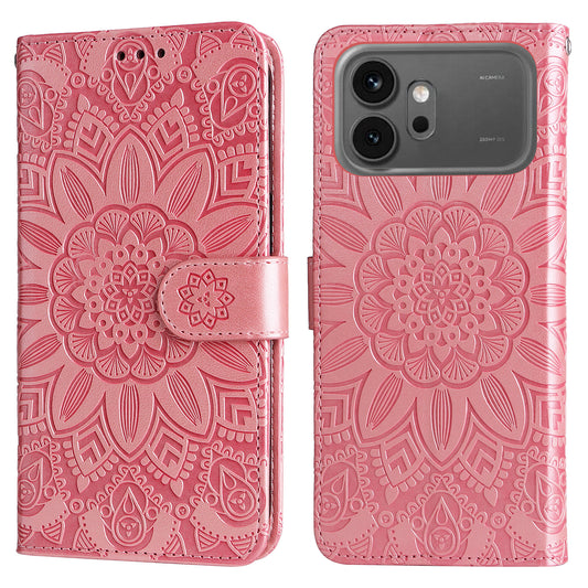 Honor 600 5G / Honor 600 Pro 5G Handyhülle – mit Sonnenblumen-Aufdruck, Leder-Geldbörsen