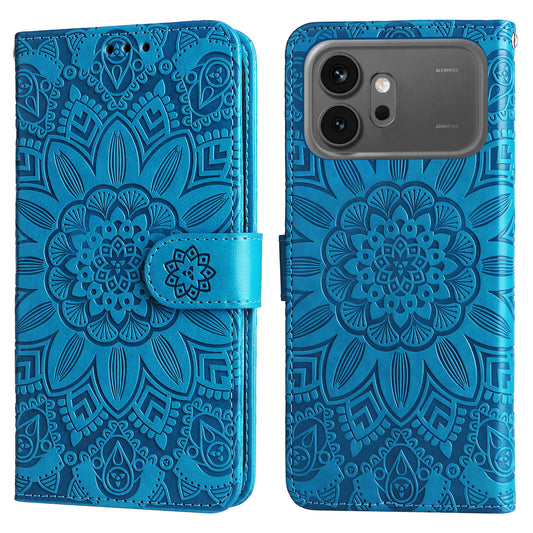 Honor 600 5G / Honor 600 Pro 5G Handyhülle – mit Sonnenblumen-Aufdruck, Leder-Geldbörsen