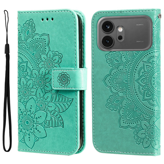 Honor 600 5G / Honor 600 Pro 5G Handyhülle – mit Blumenmuster, PU-Leder, Brieftaschenständer