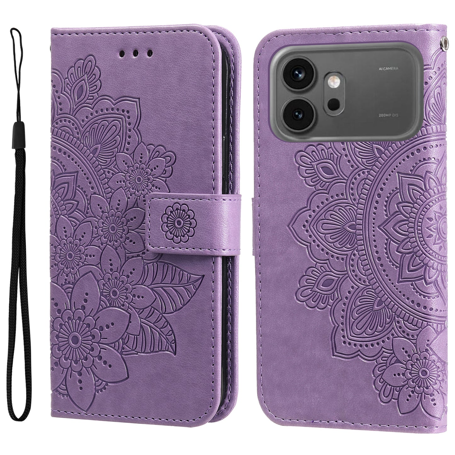 For Honor 600 Pro 5G / Honor 600 5G Case Floral Pattern PU Leather Wallet Stand Phone Cover
