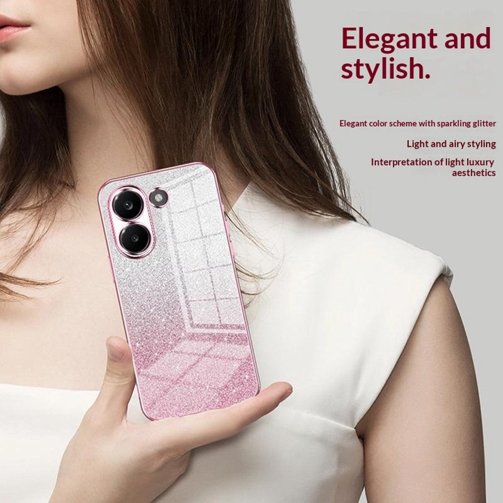 Case For Xiaomi Poco X8 Pro 5G  /  Redmi Turbo 5 5G Electroplating Gradient Glitter TPU Phone Cover