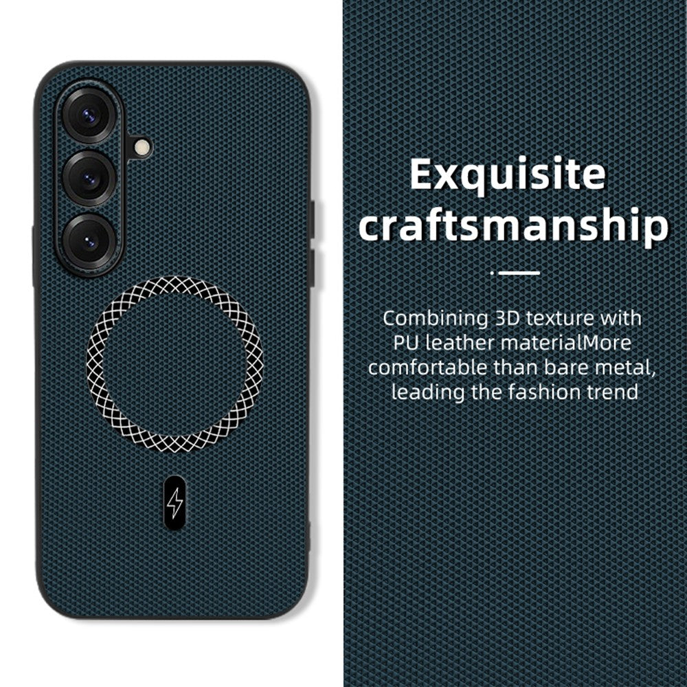For Samsung Galaxy S26+ Case Triangle Texture PU Leather Shockproof Ultra Thin Cover