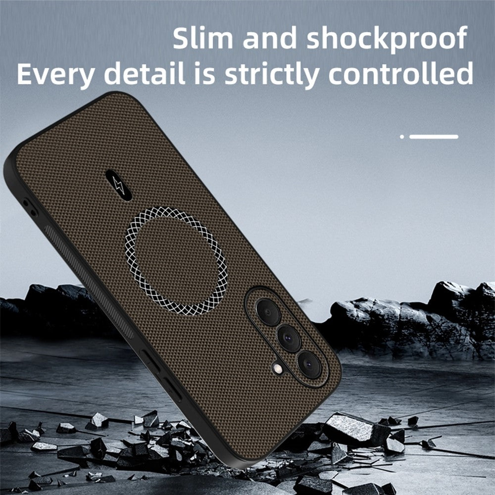 For Samsung Galaxy A37 5G Case Triangle Texture PU Leather Shockproof Ultra Thin Cover