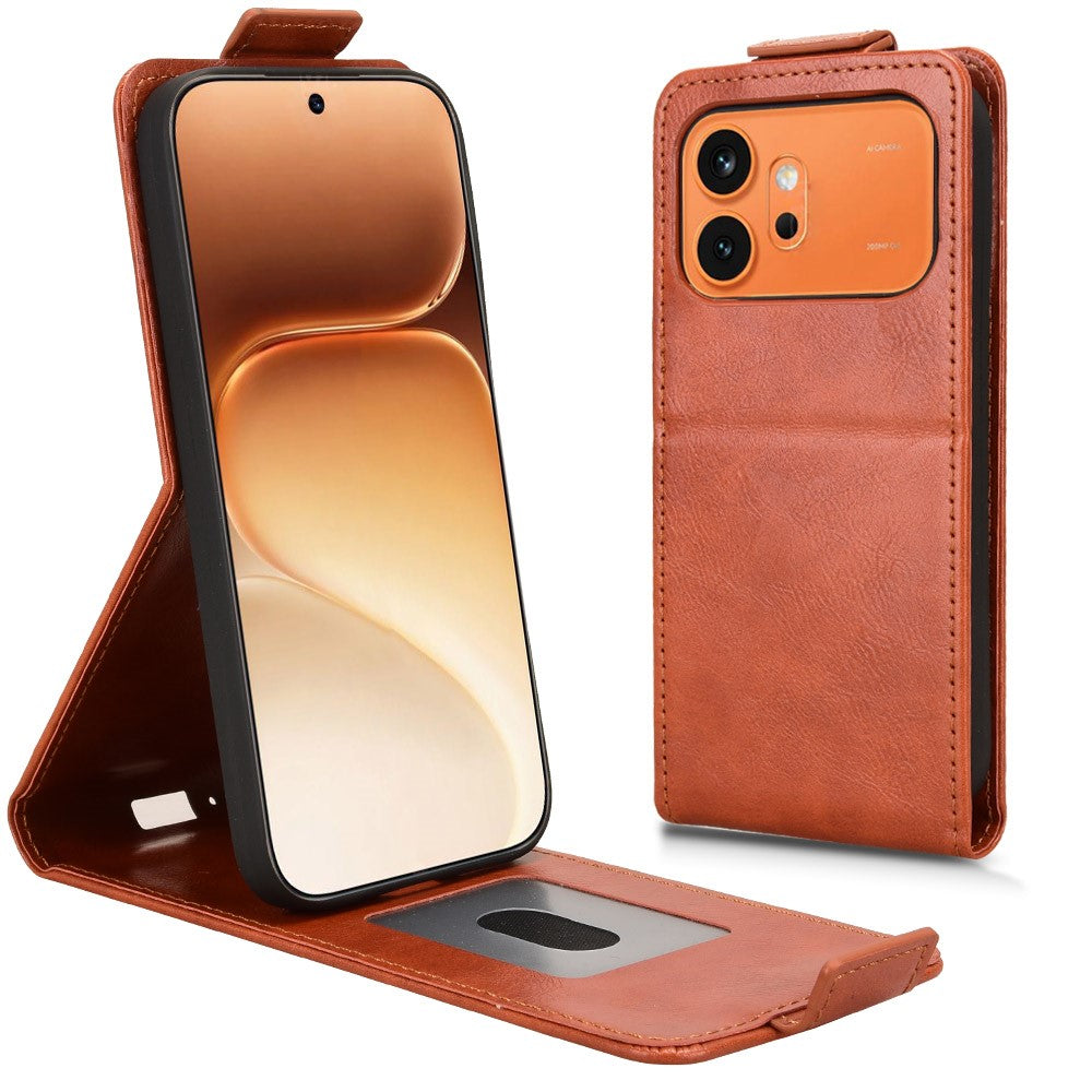 Stand Case For Honor 600 Pro 5G  /  600 5G Magnetic Clasp Vertical Flip Leather Phone Cover with Card Holder