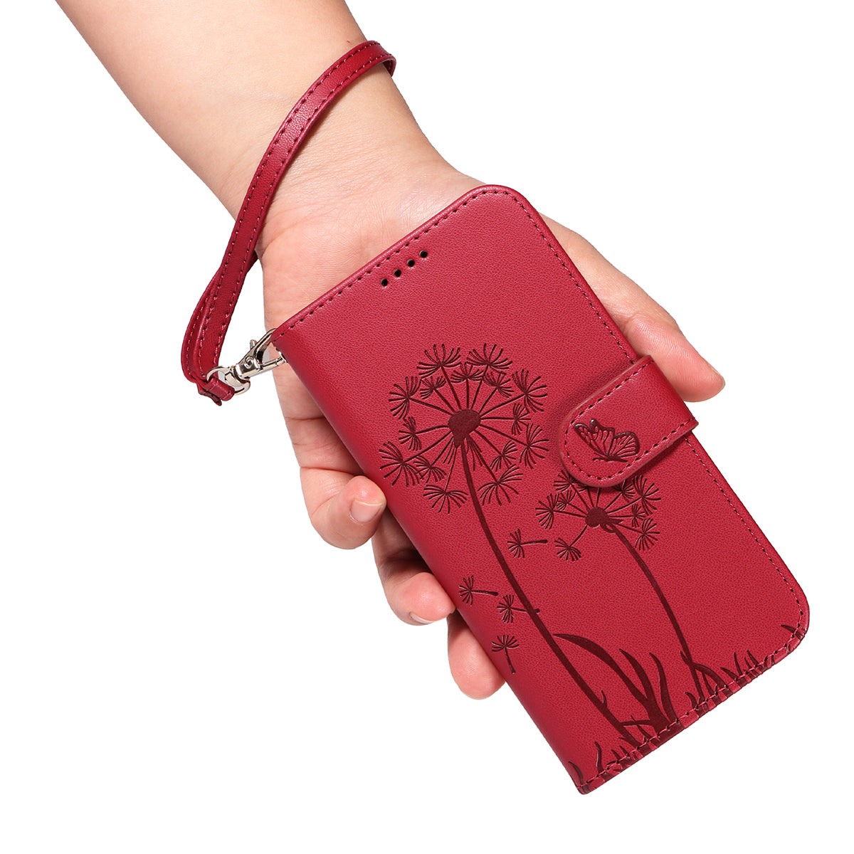 For Nothing Phone (4a) Leather Wallet Case with Strap Dandelion Imprint Phone Stand Cover