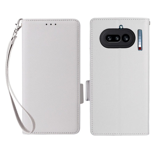Nothing Phone (4a) Wallet-Handyhülle – Aus PU-Leder & Litschi-Textur, mit Ständer & Tragegurt