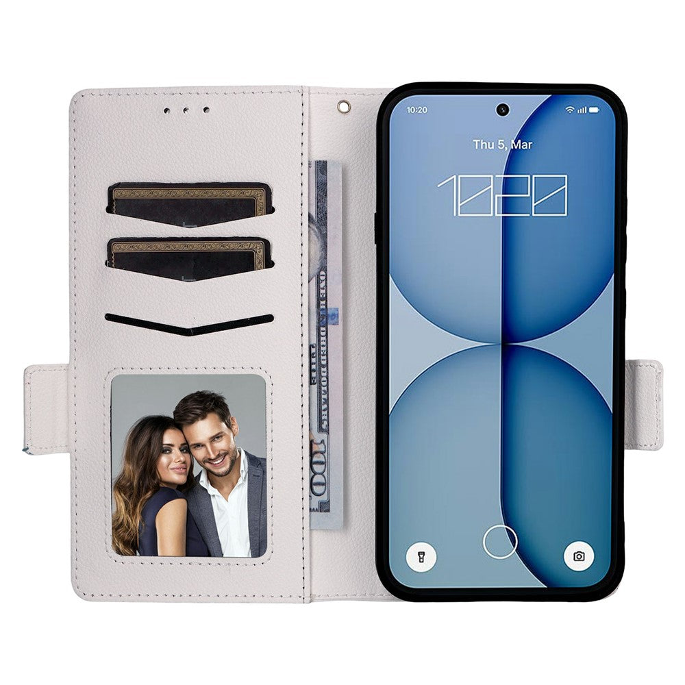 Nothing Phone (4a) Wallet-Handyhülle – Aus PU-Leder & Litschi-Textur, mit Ständer & Tragegurt