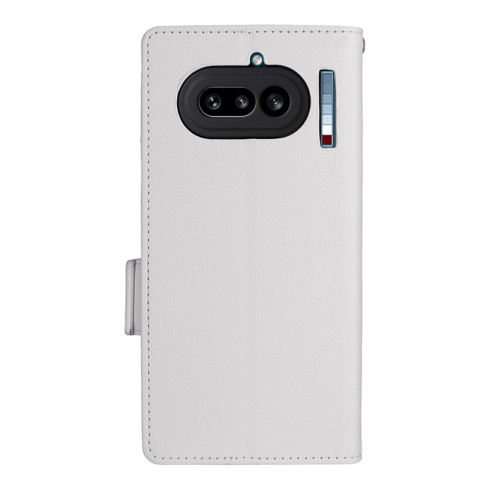 Nothing Phone (4a) Wallet-Handyhülle – Aus PU-Leder & Litschi-Textur, mit Ständer & Tragegurt