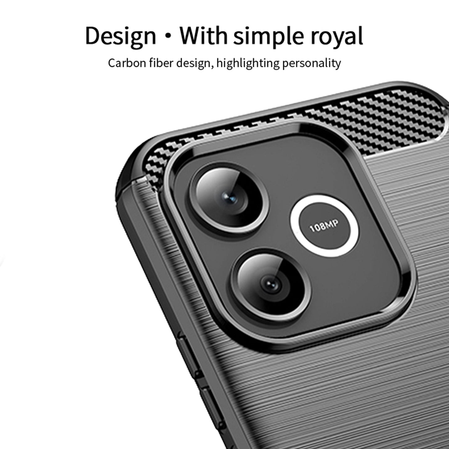 Mofi For Honor 600 Lite 5G Back Cover Brushed Texture Carbon Fiber Soft TPU Case