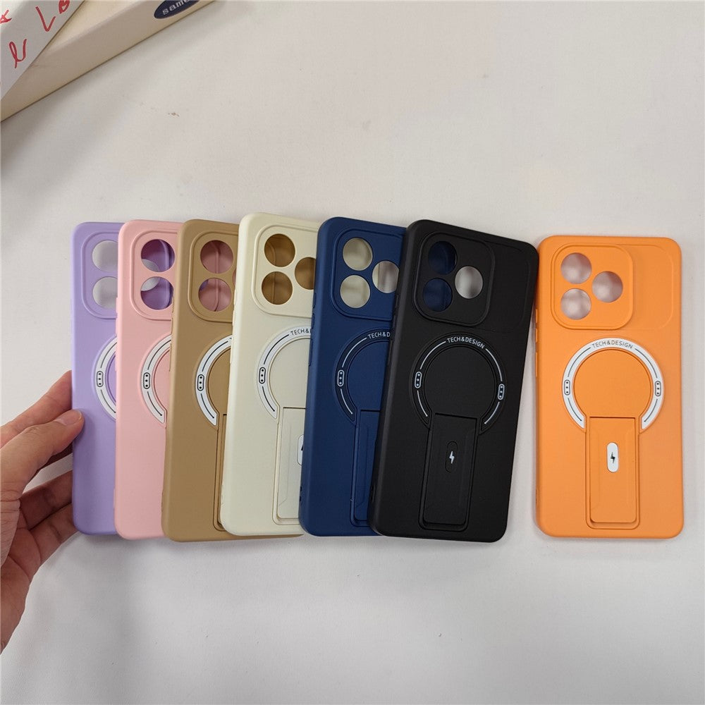 For Honor X8d 4G Case Skin Touch Kickstand PC + TPU Phone Cover Support Magnetic Car Mount