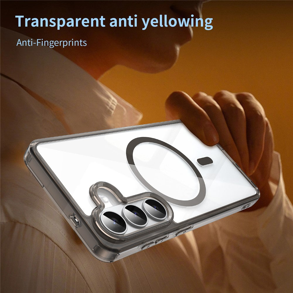 For Samsung Galaxy S26 Case Compatible with MagSafe Clear PC + TPU Shockproof Phone Back Cover