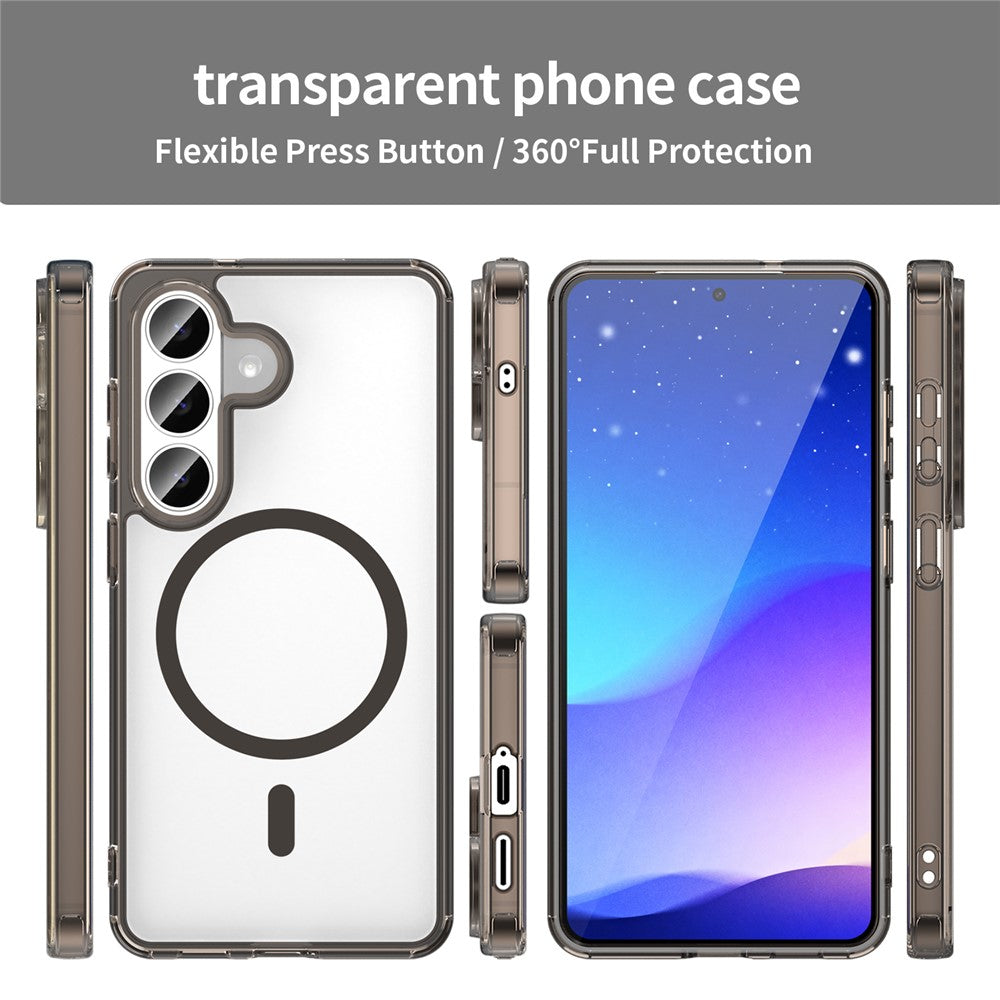 For Samsung Galaxy S26 Case Compatible with MagSafe Clear PC + TPU Shockproof Phone Back Cover