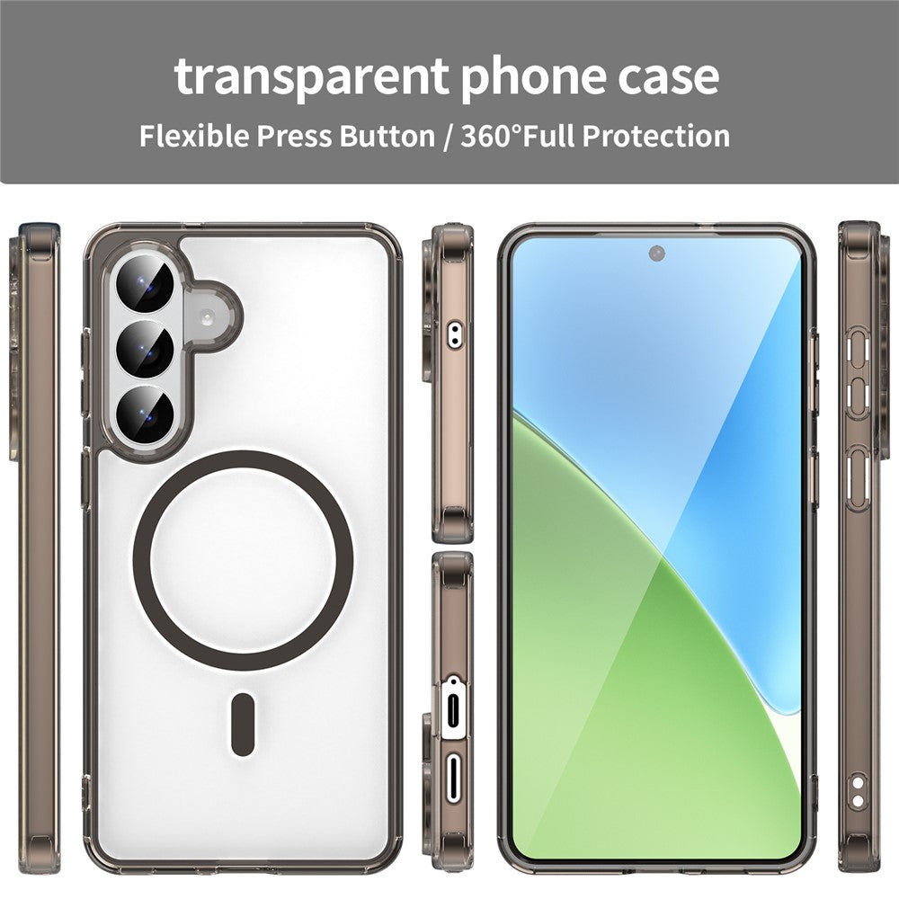 For Samsung Galaxy S26+ Case Compatible with MagSafe Clear PC + TPU Shockproof Phone Back Cover