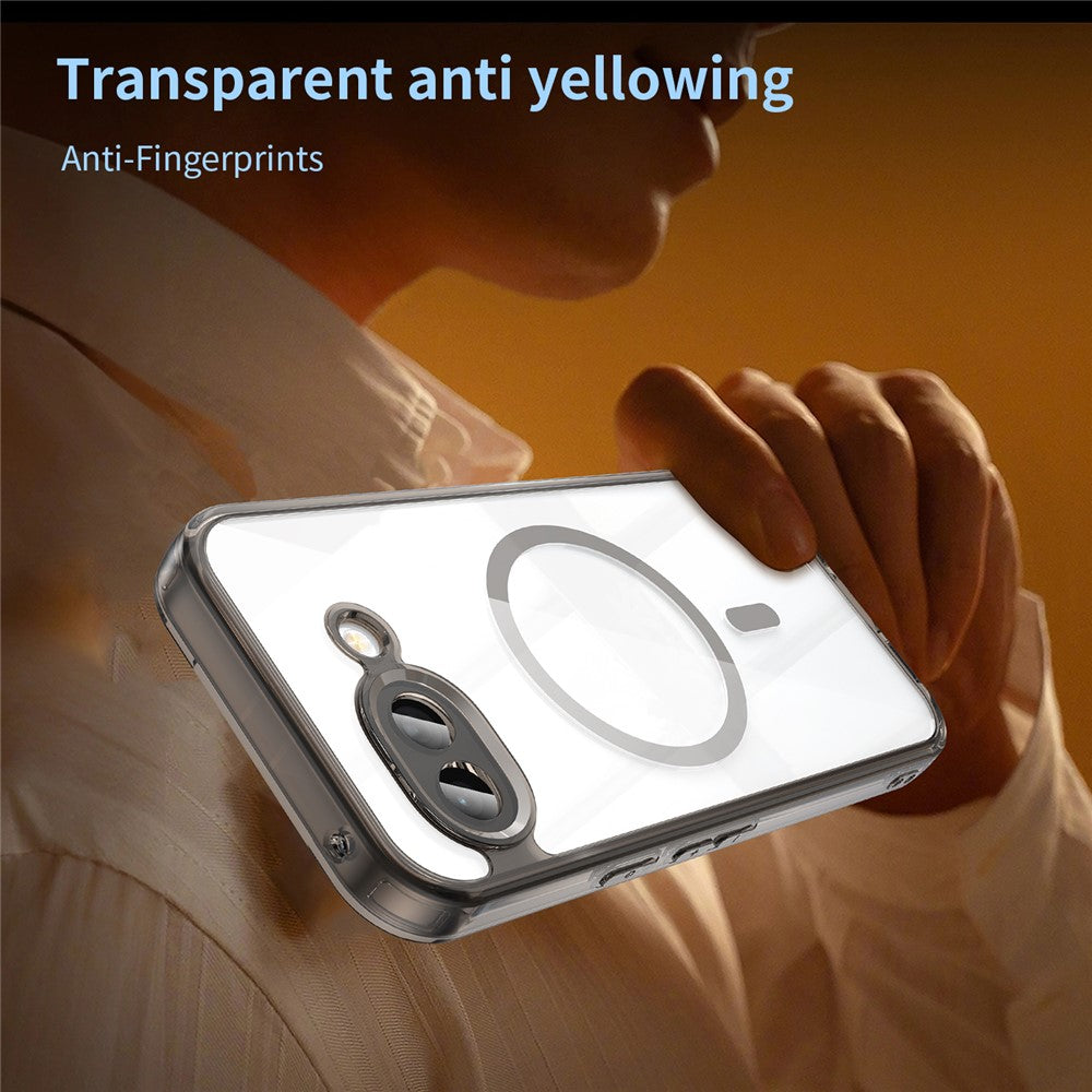 For Google Pixel 10a Case Compatible with MagSafe Clear PC + TPU Shockproof Phone Back Cover