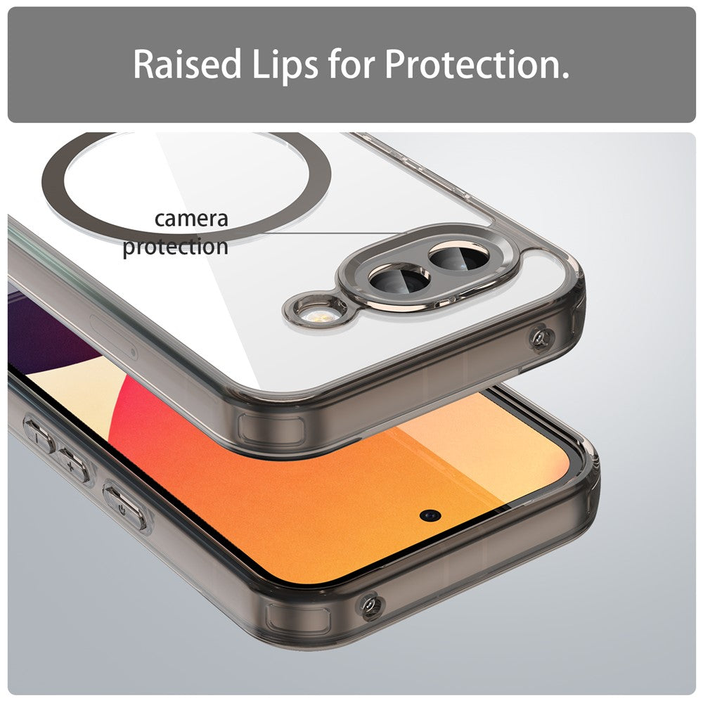For Google Pixel 10a Case Compatible with MagSafe Clear PC + TPU Shockproof Phone Back Cover