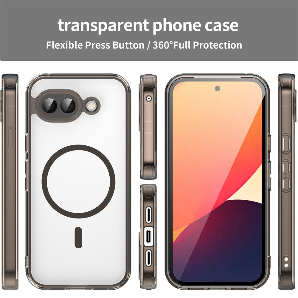 For Google Pixel 10a Case Compatible with MagSafe Clear PC + TPU Shockproof Phone Back Cover