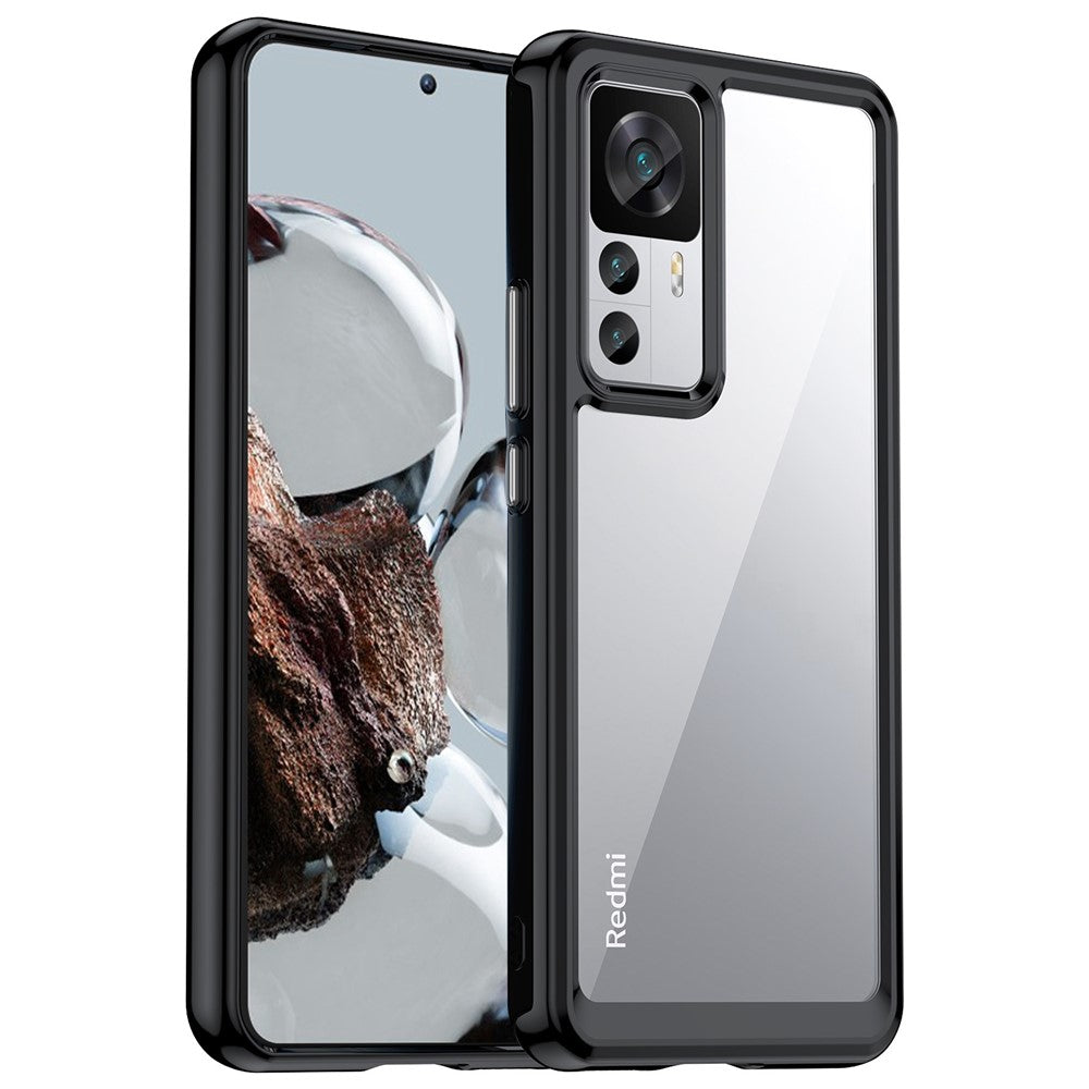 For Xiaomi 12T Pro 5G Phone Case, TPU Bumper+Acrylic Back Shockproof Protective Cover