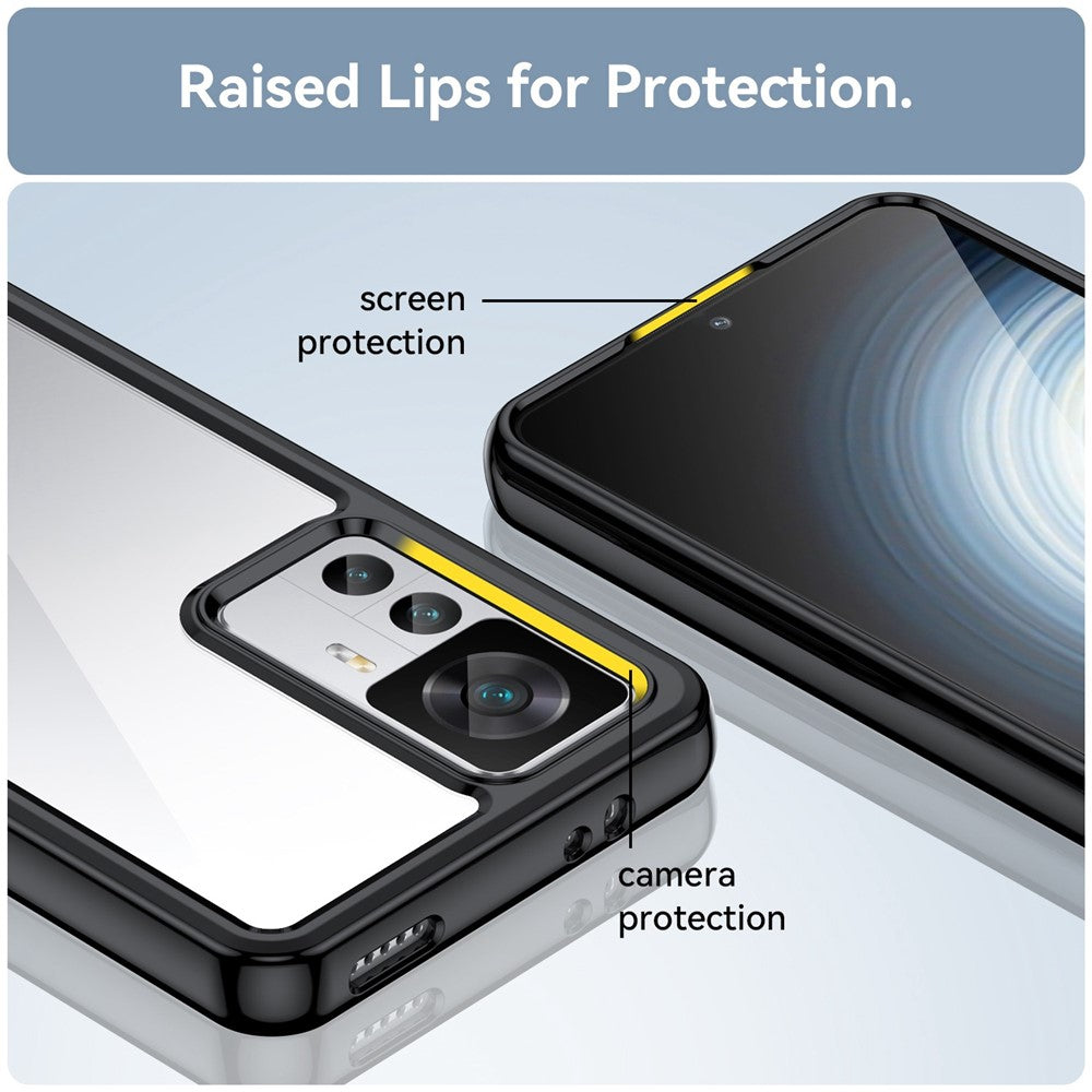 For Xiaomi 12T Pro 5G Phone Case, TPU Bumper+Acrylic Back Shockproof Protective Cover