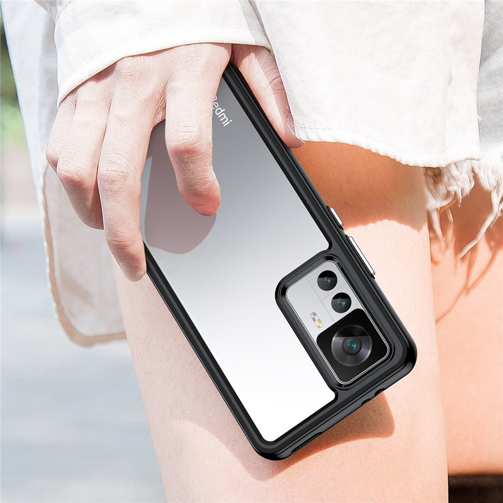 For Xiaomi 12T Pro 5G Phone Case, TPU Bumper+Acrylic Back Shockproof Protective Cover