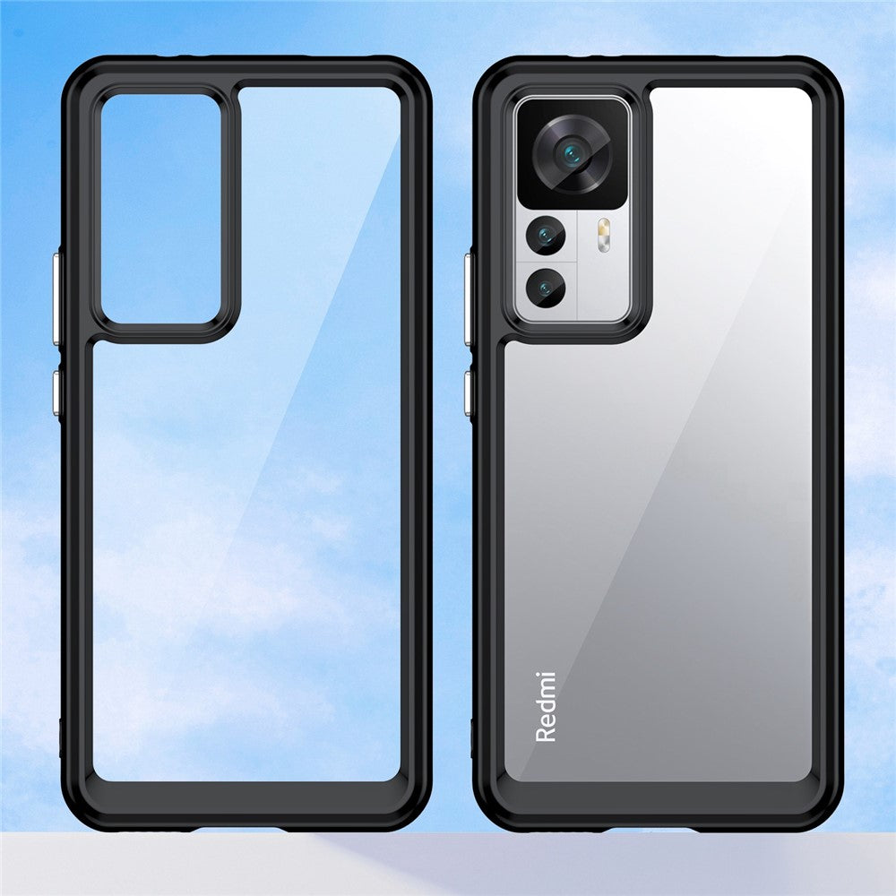For Xiaomi 12T Pro 5G Phone Case, TPU Bumper+Acrylic Back Shockproof Protective Cover