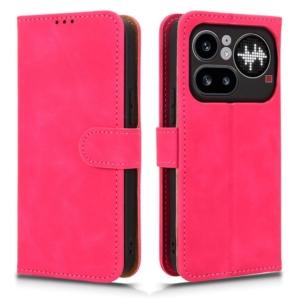 For Nothing Phone (4a) Pro Leather Case Skin Feel Anti Drop Wallet Stand Flip Phone Cover
