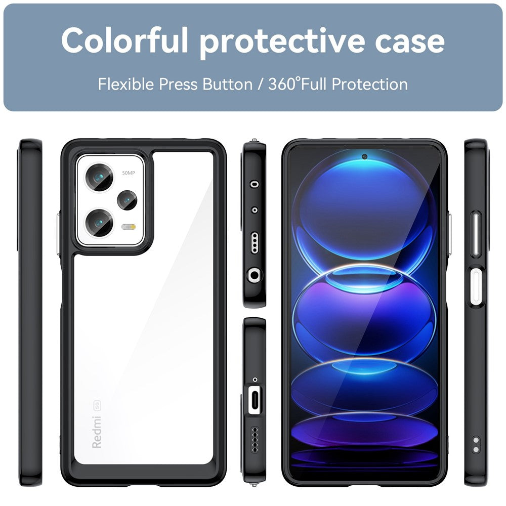 For Xiaomi Redmi Note 12 Pro 5G / Note 12 Pro Speed 5G / Poco X5 Pro 5G Phone Case, Scratch Proof TPU Bumper+Acrylic Back Protective Cover