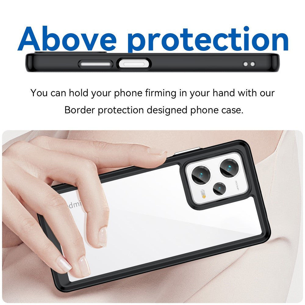 For Xiaomi Redmi Note 12 Pro+ 5G Phone Case, Drop-proof TPU Bumper+Acrylic Back Protective Cover