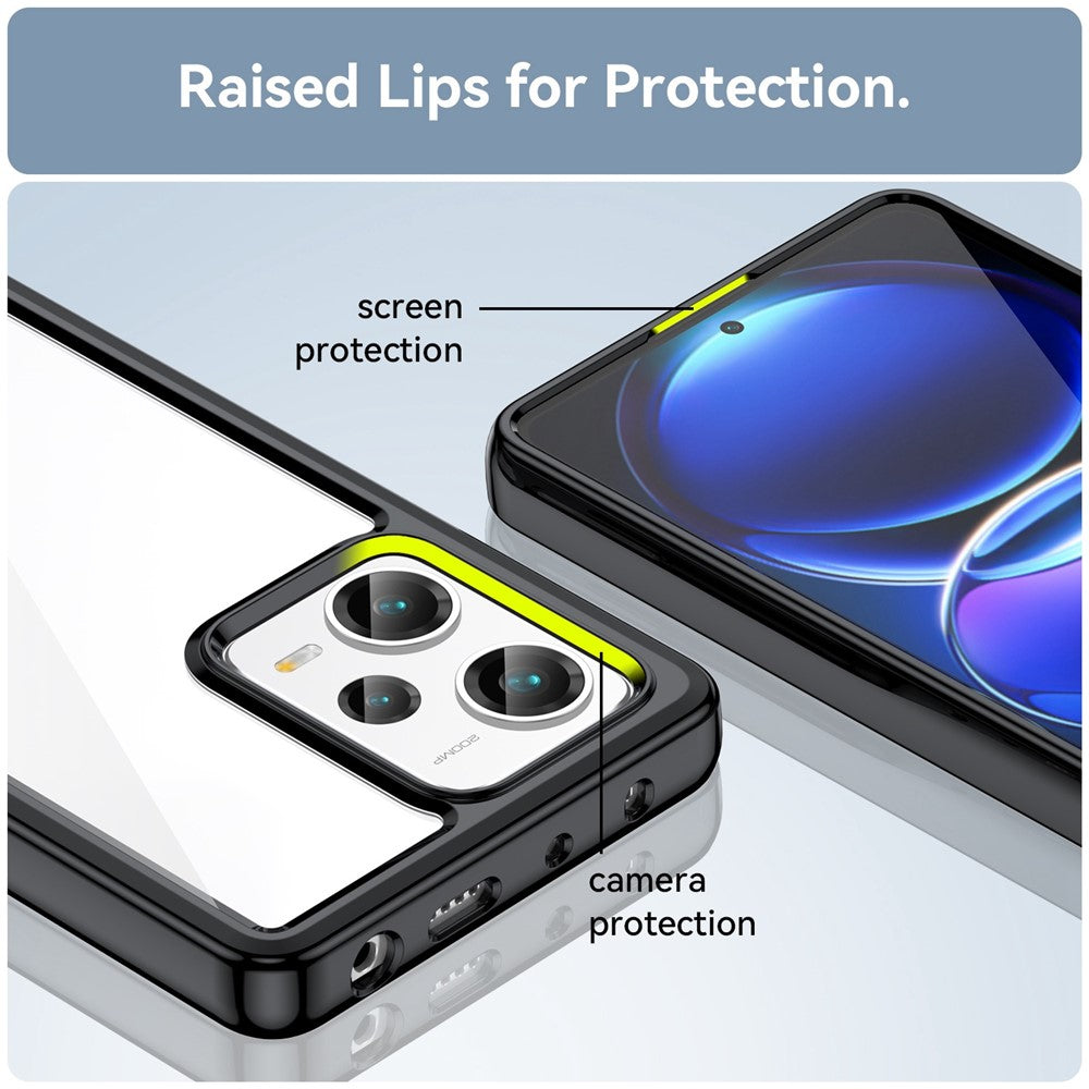 For Xiaomi Redmi Note 12 Pro+ 5G Phone Case, Drop-proof TPU Bumper+Acrylic Back Protective Cover