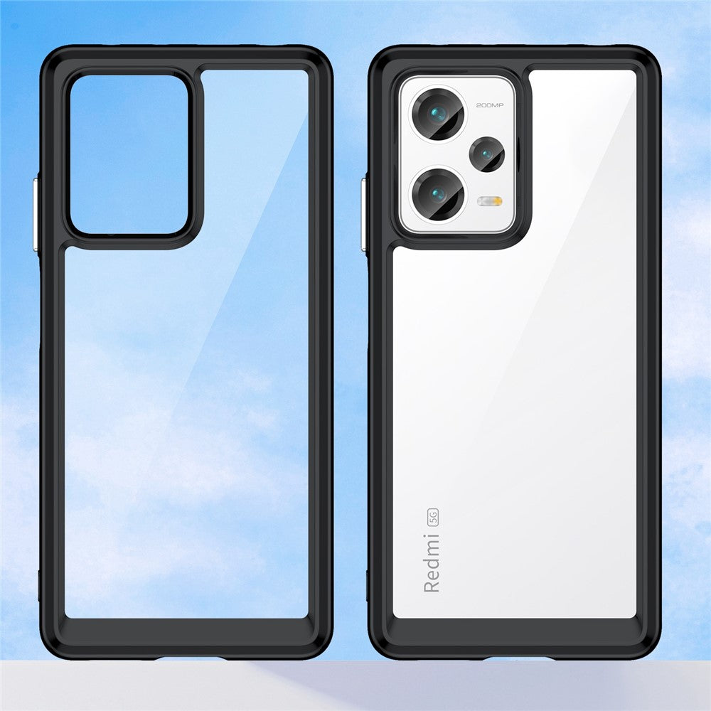 For Xiaomi Redmi Note 12 Pro+ 5G Phone Case, Drop-proof TPU Bumper+Acrylic Back Protective Cover