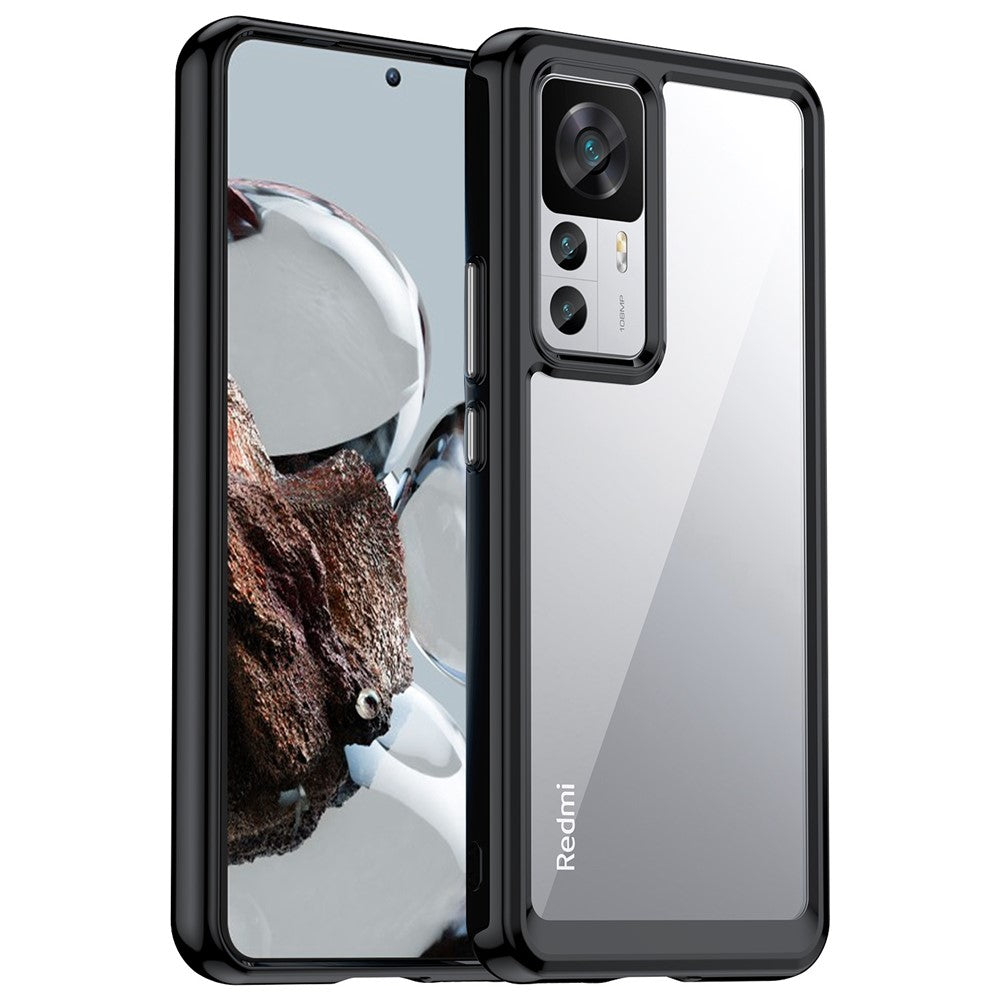 For Xiaomi 12T 5G Phone Case, Fall Proof Cellphone Shell TPU Bumper+Acrylic Back Protective Cover