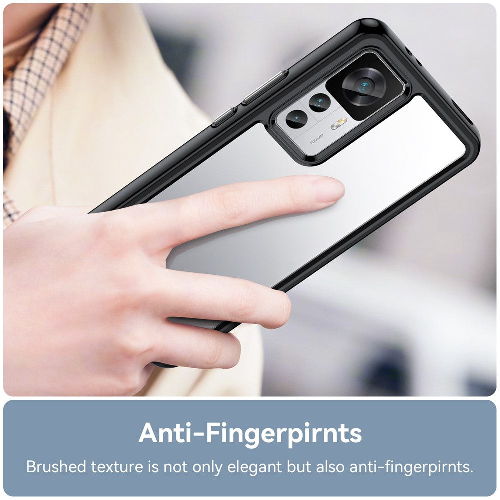 For Xiaomi 12T 5G Phone Case, Fall Proof Cellphone Shell TPU Bumper+Acrylic Back Protective Cover